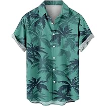 Hawaii-Hemd Herren Tropische Palmen - Kurzärmliges Sommerhemd Aloha Strandparty