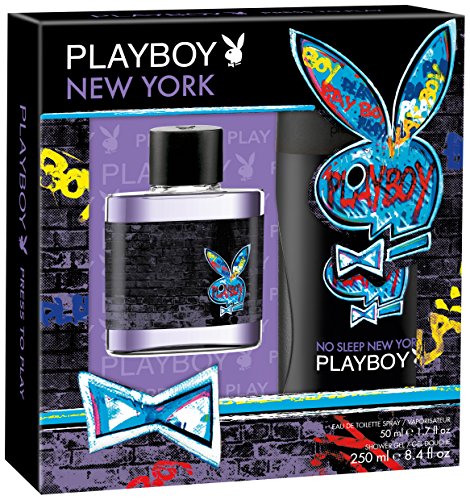 Playboy New York Set for Men: 250ml Shower Gel and 50ml Eau De Toilette Spray