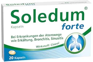 ‎SOLEDUM Soledum Kapseln forte | 20 Kapseln | Erkältungskapseln mit Cineol bei Entzündungen der Atemwege wie Bronchitis
