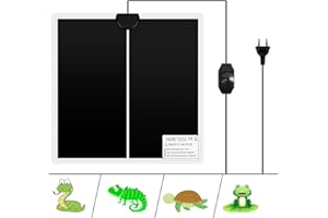 Palmcee Tappetino riscaldante per terrario, cuscino riscaldante regolabile e rimovibile, per rettili, con regolazione della temperatura, cuscino riscaldante per tartaruga, serpenti, lucertola, geco,