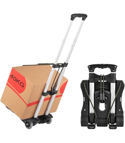 Carrito Plegable Con Mochila AsrMyjcx Para Niños – Con Barra Telescópica, Ruedas, Estructura De Hierro, Color Morado – Plegado Compacto De 76 Cm – Ideal Para El Colegio
