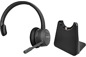 GEQUDIO GC-1 DECT Headset mit Ladestation für FritzBox - Kabellos Telefonieren am FritzFon – Duales Headset mit Bluetooth für PC und Smartphone - HD Audio - GC-1 (1-Ohr) & Ladeschale
