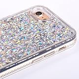 Handyhülle iPhone 7 plus Flüssigkeit Hülle iPhone 7 plus Liquid Case, SainCat Unique PC Hard Back Case + Soft TPU Bumper für iPhone 7 plus, Lusting Kreativ 3D Glitzer Flüssig Wasser Schwimmend Herz Bling Edel Shiny Glanz Sparkle Transparent Klar Kristall Protective Skin Hard Plastik Back Hüllen Schutzhülle Tasche Schutz Etui Schale Schutzhüllen für iPhone 7 plus mit Stylus-Glitzern 5# - 3