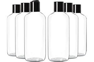 Youngever 6er Set 500ML Plastikflaschen mit Scheibenverschluss, Reiseflaschen mit Disc-Verschluss, Squeeze Flaschen mit Disc-Verschluss(Schwarze Kappe) 6 Stück
