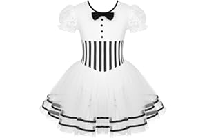 Freebily Vestito Ballerina Bambina Carnevale Tutu Danza Classica Balletto Abito Pattinaggio Artistico sul Ghiaccio Abito da Ballo Moderno Latino Body Ginnastica Artistica