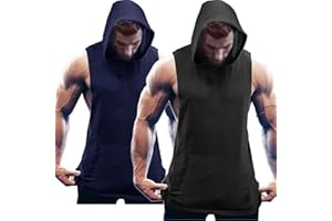 COOFANDY Męska koszulka bez rękawów, do treningu, fitnessu, na siłownię, trening, 2 sztuki