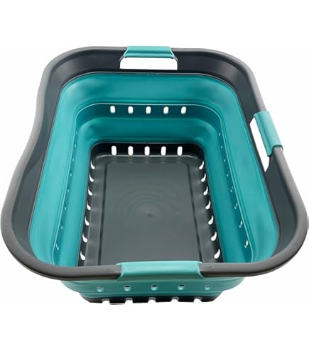 SAMMART Opvouwbare plastic wasmand van 29 liter, opvouwbare