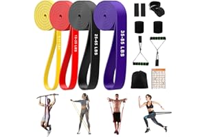 NATNAV Bande Elastique Musculation [Lot de 4], 4 Niveaux Résistance Élastique, Bandes de Résistance pour Sport, Pilates, Physiothérapie, Yoga pour Hommes et Femmes