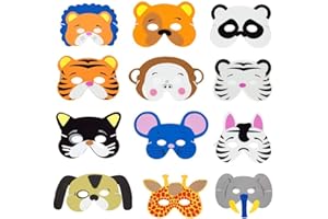 NV WANG Máscaras de Animales para Niños, Mascarillas de Espuma Foam Animal Masks Para Rellenos de Bolsos de Fiesta, Escenografías de Espectáculos de Fiesta