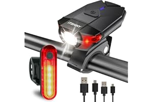 ITSHINY Zestaw świateł rowerowych USB do ładowania, kombinacje tylnych reflektorów LED