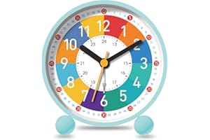 Sunshine smile Sveglia Bambini, Orologio di Apprendimento, Sveglia analogica, sveglia silenziosa, sveglie da comodino, allarme forte, allarme portatile come camera da letto comodino