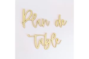 Plan de table mariage | DIY - Mot en bois - Decoupe laser | 30 x 20 cm | Decoration mariage en bois, panneau, centre de table - Trouvez votre place | TE Whaka