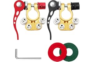 2 Pièces Connecteurs de Borne de Batterie 4 Voies, VooGenzek 12V Libération Rapide Terminaux de Batterie, Borne De Batterie Positive Et NéGative, pour Voitures, Camions, Autobus, Caravane