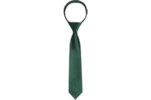Alizeal Boys Solid Color Pre-tied 6cm Zipper Skinny Necktie