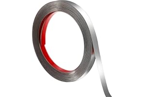 Jeffdad Samoprzylepne listwy ozdobne, srebrne, 5 m, listwy ścienne, samoprzylepna, metaliczna taśma lustrzana, ze stali nierdzewnej, elastyczna listwa ozdobna, listwa ścienna do ścian, płytek, ramy