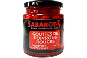 Gouttes de poivrons rouges en bocal 140g - Sabarot