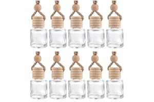 PARFUMLISM 10 pièces Diffuseur Suspendu De Voiture Bouteilles De Parfum en Verre Vide Désodorisant Diffuseur Bouteille Pendentif Huile Parfum Bouteille D'aromathérapie Retroviseur Décor
