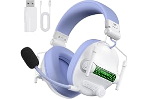 WESEARY Gaming Headset, Gaming Headset Wireless 2.4GHz für PS4, PS5, PC, Switch, Mac, Bluetooth Kopfhörer PRO Stereo Sound Headset mit Mikrofon Noise Cancelling mit RGB Licht, 50Hr Akkulaufzeit
