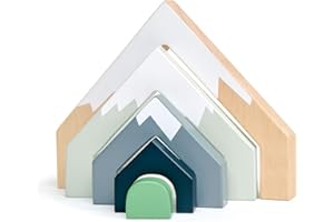 TENDER LEAF TOYS Tender Leaf Tren: Apilador de montaña 22,2 x 2,5 x 17 cm, 5 arcos en forma de montaña se pueden utilizar como juguete apilable o como túnel, madera, en caja 22,3 x 3,1 x 22,3 cm, 3+