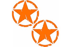 Pimastickerslab Kit Adesivi 4x4 off Road Stella Militare US Army Scegli Colore e Misura -cod. 1653- (035 Arancione, Diametro 25 CM)