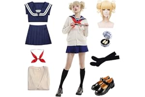 SHENFAN My Hero Academia Cosplay, Toga Himiko Cosplay Outfit, Toga Himiko Wig JK School Uniform Himiko Toga Costume Set Anime School Girl Uniform