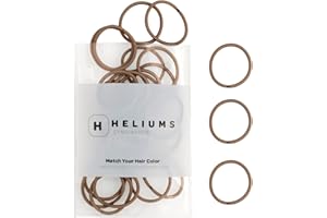 ‎HELIUMS HELIUMS kleine Haargummis – Hellbraun – 2,5cm Mini Haargummis für feines Haar, Kinder, Damen, Herren – für Pferdeschwanz, dünne Zöpfe, Hochsteckfrisur, Dreads, Braids – neutrale Farben – 48 Stück