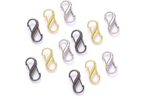 HREDZEO Moschettone a Forma di S,12 Pcs Moschettone Doppia Moschettone Piccolo Clip Antifurto per Moschettoni a Doppia Clip a Forma di S Molla Portachiavi Clip per la Escursionismo