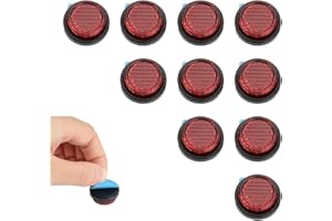 YAYNO 10 pièces Réflecteur de Vélo Avant et Arrière Catadioptre Moto Autocollante Rouge Réflecteur Autocollant Arrière Autocollant Réflecteur Oeil de Chat pour Scooter Vélo Moto
