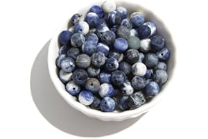 ACYUNLEI Natural Matte Stone Beads 6mm Blue Sodalite Round Gemstone Beads Spacer Charm Energy Healing Beads DIY for Bracelet Necklace Earrings Jewelry Making
