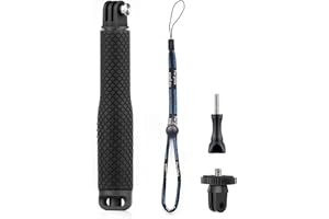GEPULY Short Selfie Stick Pole Waterproof Hand Grip Adjustable Underwater Monopod for GoPro Hero 13 12 11 10 9 8 7 6 5 AKASO DJI OSMO 5 Pro Action Camera Black