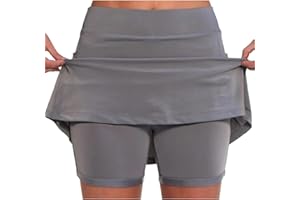 NSICBMNO Skorts for Women Plus Size High Rise Waisted Tennis Skorts Stretchy Athletic Pleated Skirts Inner Legging Shorts Golf Yoga Running Skirts Skorts Workout Sports Skorts Clearance