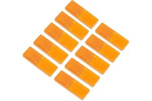 ETUKER 10 Pack Self Adhesive Reflectors Rectangular Stick-on Reflectors Safety, Reflectors Safety Reflective Post Reflectors, for Caravan/Trailer/Boat/Motorcycle Fence Gate Posts
