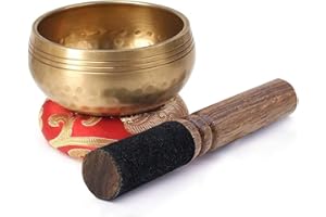 SH SHAKRA HEALTH Copper Tibetan Singing Bowl with Cushion & Wooden Striker | Beautiful Sound Vibration Therapy for Holistic Healing, Meditation, Relaxation & Mindfulness Mantra (Plain)