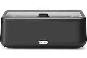 HENDI Scaldavivande, UNIQ, Buffet server, chafing dish, elettrico, sistema di bagnomaria, 12,5L, 220V, 700W, 607x402x(H)245mm, vetro temperato, acciaio inox, Alu, PP, nero