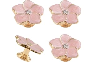 MOROBOR 4 st rosa kronblad lådknoppar, kreativa skåp låda drag guld siden emalj ett hål zinklegering knoppar för byrå gardero