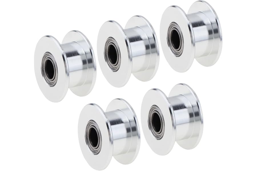 DiGiYes GT2 Timing Belt Idler Pulley 20 Toothless 5mm Bore 6mm Width Timing Belt Idler Pulley Wheel for 3D Printer