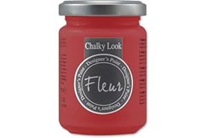 FLEUR DESIGNER'S PAINT | Pittura ad Acqua, Effetto Gesso Naturale, Extra Opaca, Fleur Chalky F27, Colore Tomato Red, Made in Italy, Formato da 130 ml