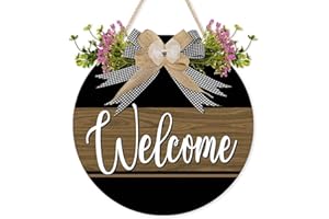 ANHUIB Cartello di Benvenuto per Porta di Casa, Targa di Benvenuto per Parete,Decorazione della Porta per Soggiorno,Giardino,Balcone,Ghirlande di Benvenuto,Decorazione per Porte All'Aperto,30 x 30 cm