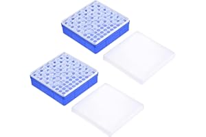 TOP-VIGOR 2Pcs Centrifuge Tube Rack Storage Box, 100-Well Microtube Rack, Polypropylene Rack for 1.5ml Microcentrifuge Tubes, Vials, Samples
