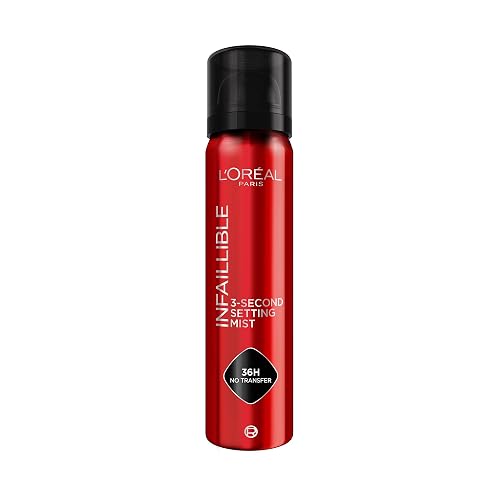 L'Oréal Paris Setting Spray, Infallible 3-Second Makeup Mist for Face, 75ml | Upto To 36 Hour Makeup Wear, Waterproof and Sweatproof, Transfer-Proof, Non-Sticky Mist, Travel Friendly Makeup Fixing Spray