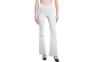 Laphilo Pantaloni da Donna Svasati Effetto Jeans Estensibile Vita Alta Skinny Push up Zampa Elefante Campana in Denim Slim Fit cod.3050
