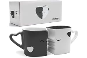 MIAMIO – Ensemble de Tasse à café Bisous en Céramique (Gris)