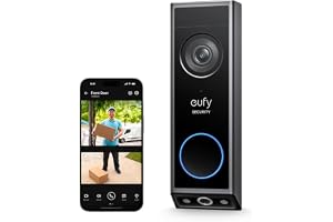 eufy Security Video Doorbell E340 Dual Cameras with Delivery Guard 2K FHD Wireless Doorbell Camera,Wired or Battery Powered,C
