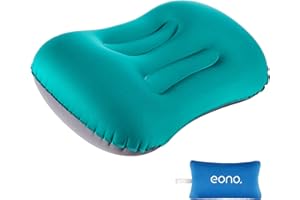 Eono Ultralekkie Nadmuchiwane Poduszki Kempingowe dla Dorosłych, Kompaktowa Nadmuchiwana Poduszka Podróżna, Wygodna Ergonomiczna Nadmuchiwana Poduszka Powietrzna