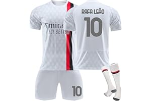 YAGUMO 23/24 A-C Milan Maillot de Foot Enfant Nr. 9 Giroud Nr. 11 Ibrahimovic Nr. 17 R.LEAO Domicile Soccer Jersey, Football Ensemble Garçons/Adultes Entrainement T-Shirt et Short avec Chaussettes