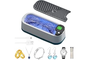 LCXECNW Macchina per la pulizia dei gioielli a ultrasuoni,macchina professionale per la pulizia sonica con un solo pulsante,utilizzata per occhiali,gioielli,anelli,argenteria,collane,orecchini,orologi