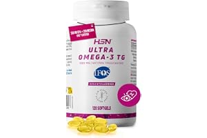 HSN Ultra Omega-3 TG 1000 mg IFOS™ - 120 Perlas | Aceite de Pescado Omega-3. 350mg EPA, 250mg DHA. Forma natural de triglicéridos. Con vitamina E. Libre de metales pesados