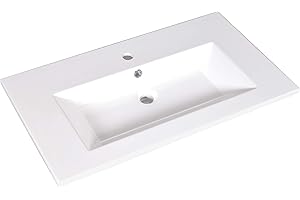 Weber Industries Glam Plan Vasque 80cm, Résine, Blanc, 80,4x45x1,9cm