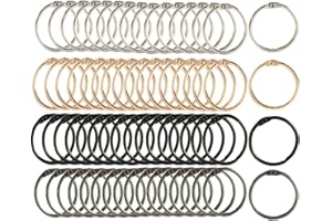 VILIYDUO Anillo de libro de Metal de 100 piezas,4 Colores Anillos de libros,Anillos de Encuadernación,para álbumes de recortes Libro (25mm)