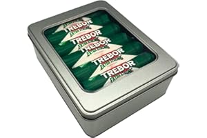 Trebor Extra Strong Peppermints Mints x 14 Tubes x 36.4g Bundle with TinTastic Silver Refillable Window Lid Tin